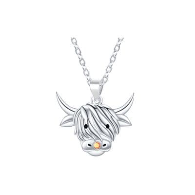 Hamish Highland Cow Sterling Silver Pendant Necklace