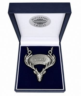 Handmade Pewter Scotch Stag Decanter Label Gift Boxed Scotland Pewtermill Crafts