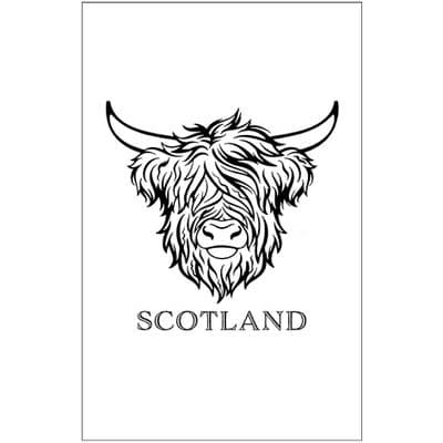 Highland Coo Tea Towel – Scotland Gift by Thistle Products