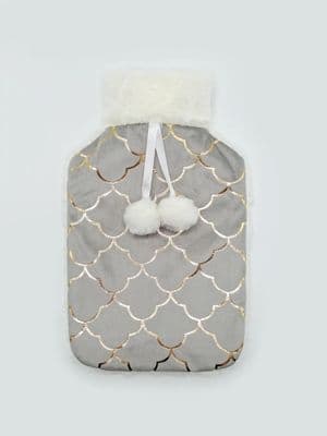 Hot Water Bottle with Moroccan Fleece Cover 2L
