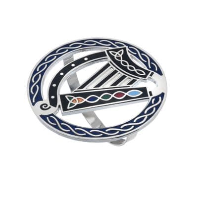 Irish Harp Enamel Scarf Ring – Blue by Sea Gems