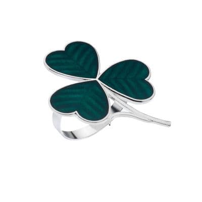 Irish Shamrock Enamel Scarf Ring – by Sea Gems