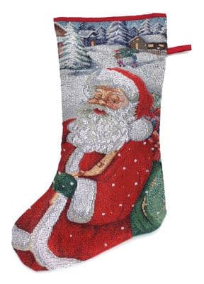 Jolly St Nic Christmas Tapestry Stocking 25cm x 46cm