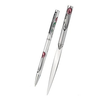 Mack Rose Gift Pen and Knife Set - Matt Pink