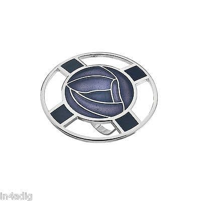 Mackintosh Roses & Lattice Enamel Scarf Ring – Purple by Sea Gems