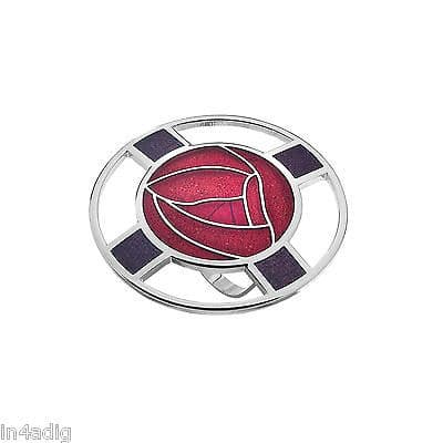 Mackintosh Roses & Lattice Enamel Scarf Ring – Red by Sea Gems