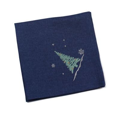 Magical Woodland Christmas Embroidered Napkin - 45cm x 45cm