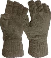 Handy Thermal Acrylic Half Finger Gloves - Black