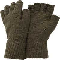 Handy Thermal Acrylic Half Finger Gloves - Black