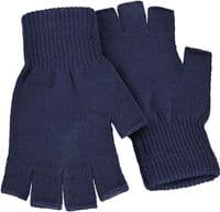 Handy Thermal Acrylic Half Finger Gloves - Black