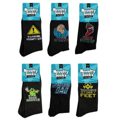 Men's Novelty Christmas, Birthday Fun Socks - 6 Designs available