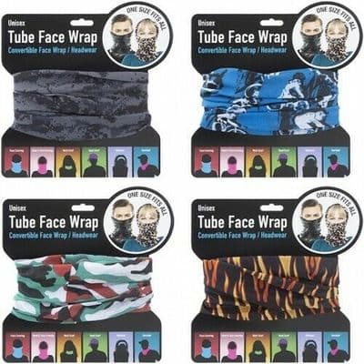 Men's Tube Face Wrap - Convertible Face Wrap / Headwear / Snood Multifunctional