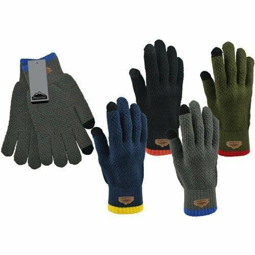 Mens ProHike Waffle Knitted Winter Touch Screen Gloves