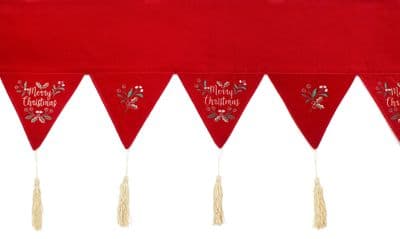 MERRY BERRY Embroidered Mantel Piece Runner  12