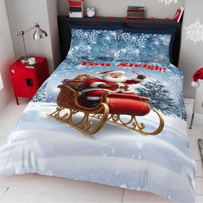 Microfiber Christmas Duvet Set - You Sleigh - Single , Double or King Size