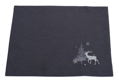 Neve Pewter/Silver Woodland Stag Christmas Placemat 13