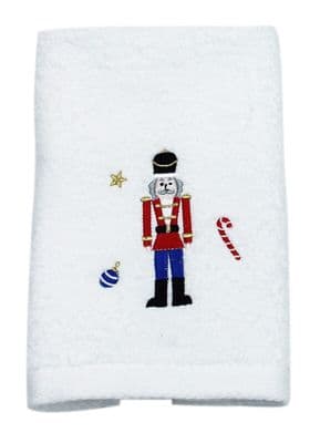 Noel Nutcracker Embroidered Christmas Guest Towel - 30cm x 50cm