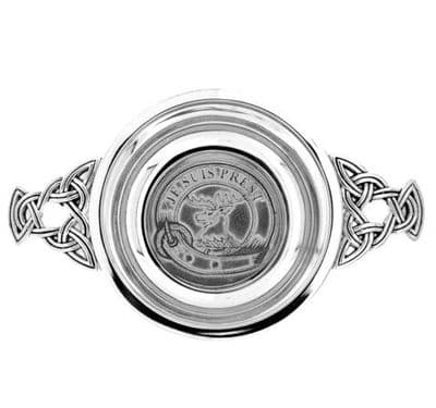 Outlander Inspired Clan Fraser Silver Plated Quaich – Scottish Whisky Cup with “Je Suis Prest” Crest