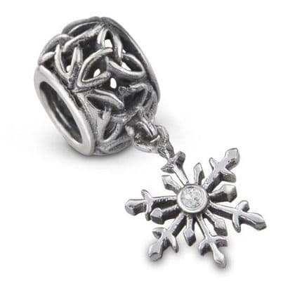 Outlander Inspired Scottish Highland Interlace Snowflake Shape Bead Charm - Celtic Trinity Knot