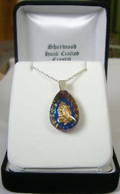 Praying Hands Heliotrope Crystal Pendant