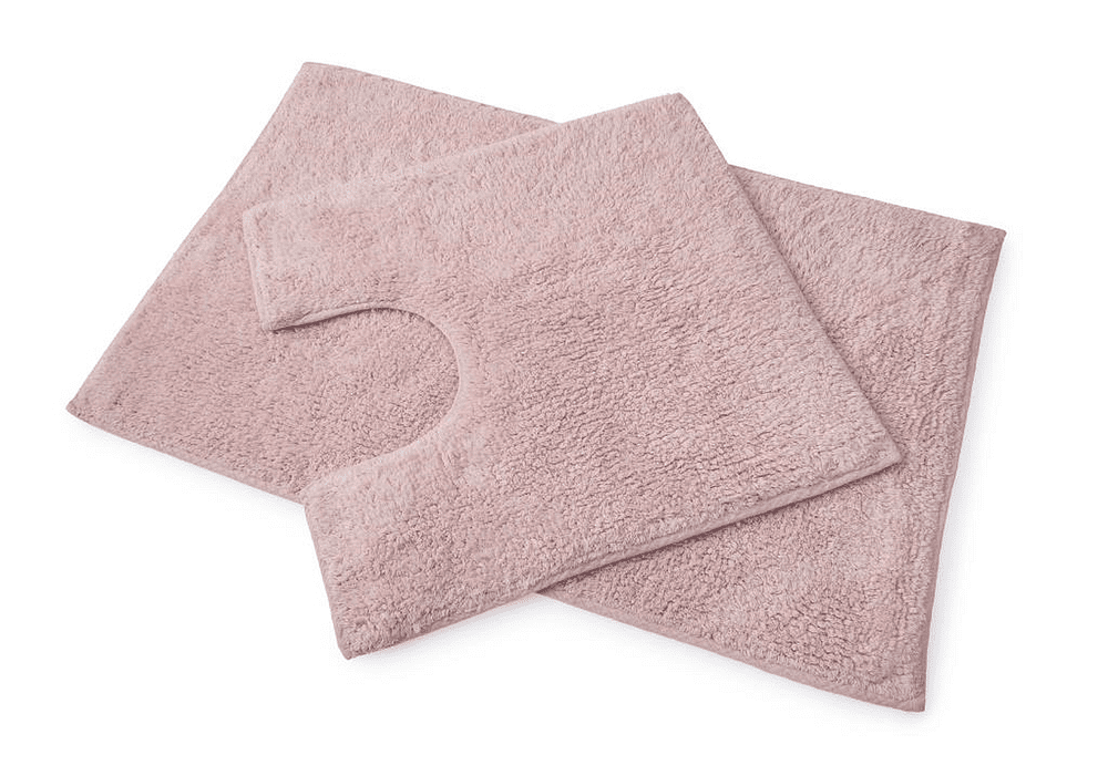 Premier 100 Cotton Bath and Pedestal Mat Set Blush Pink