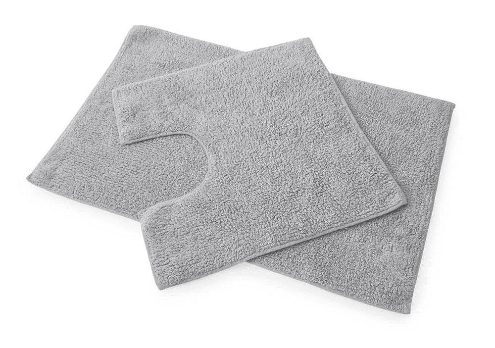 Premier 100 Cotton Bath and Pedestal Mat Set Grey