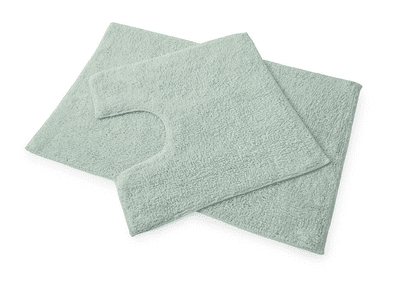 Premier 100% Cotton Bath and Pedestal Mat Set - Mint Green