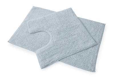 Premier 100% Cotton Bath and Pedestal Mat Set - Powder Blue