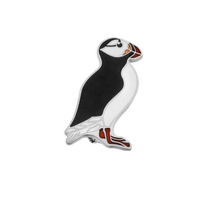 Puffin Black /White Enamel Brooch
