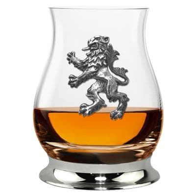 Rampant Lion “Glencairn” Whisky Mixer Glass – Pewter Base – 350 ml – Handmade