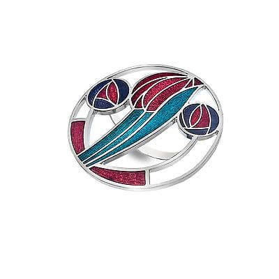 Red Roses & Tulips Enamel Scarf Ring – Gift Boxed by Sea Gems