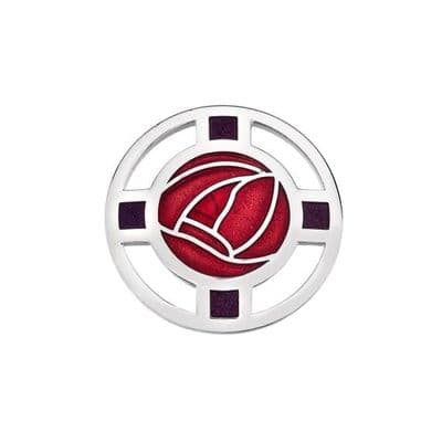 Rennie Mackintosh Rose and Lattice Enamel Brooch Gift Boxed