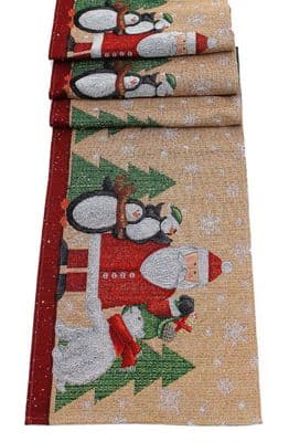 Santa and Friends Christmas Table Runner 33cm x 183cm