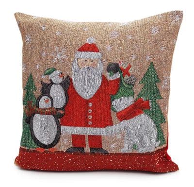 Santa and Friends Christmas Tapestry Cushion - 45cm x 45cm