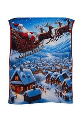 Santa Fire & Santa Sleigh Fleece Christmas Sack – 50 cm x 70 cm