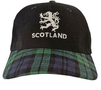 Scotland Lion Rampant Black Watch Tartan Baseball Cap