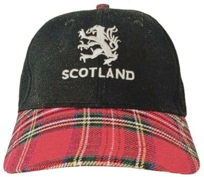 Scotland Lion Rampant Royal Stewart Tartan Baseball Cap