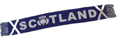 Scotland Supporters Scarf with Thistle and Saltire Flag