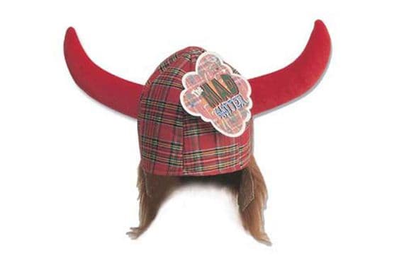 Scottish Hagar Red Tartan Viking Novelty Hat