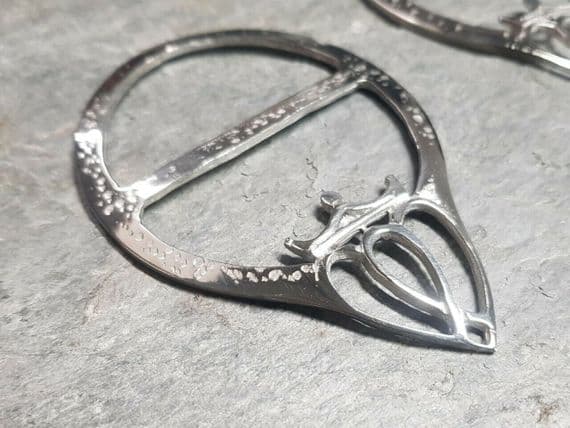 Scottish Luckenbooth Polished Pewter Scarf Sash Plaid Ring