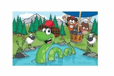 Scottish Novelty Cartoon Nessie Tea Towel