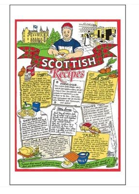 Scottish Recipes Tea Towel – Kitchen Linen by Thistle Products