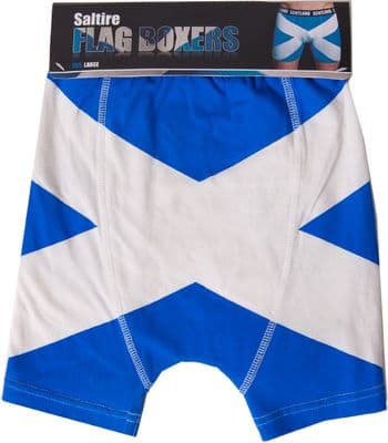 Scottish Saltire Flag - St Andrews Cross Novelty Boxer Shorts NEW