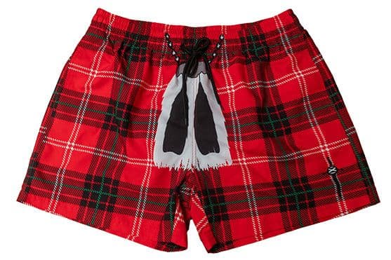 InstaKilt Men's Tartan Swim Shorts – Classic Red