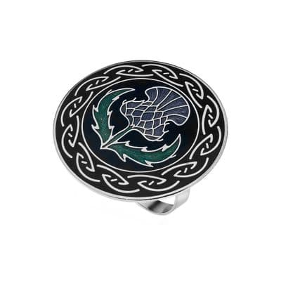 Scottish Thistle Enamel Scarf Ring – Gift Boxed by Sea Gems