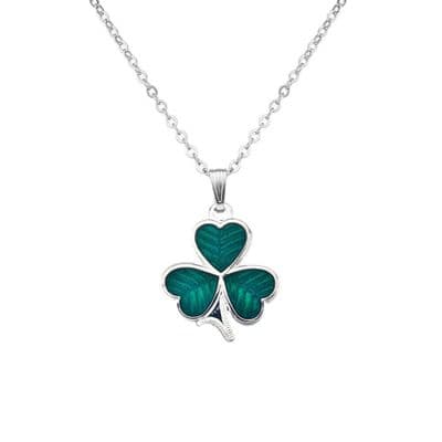 Sea Gems Green Enamel Celtic Shamrock Pendant Gift Boxed St Patrick's Day