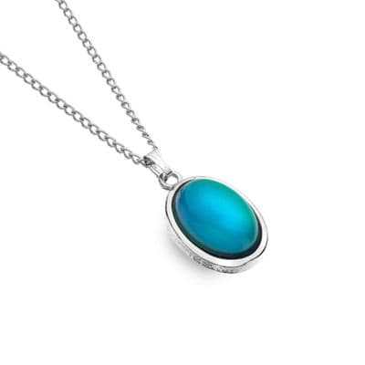 Sea Gems Large Oval Mood Colour Changing Necklace (C529)