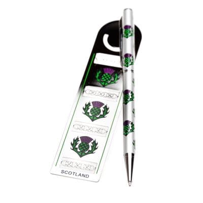 Sea Gems Scottish Thistle  Bookmark and Pen Set