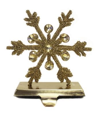 Shining Snowflake Weighted Stocking Holder - Gold