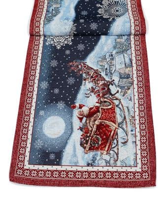 Skyride Christmas Tapestry Style Table Runner 45cm x 140cm